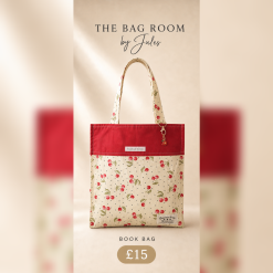 Cherries Print Book Bag