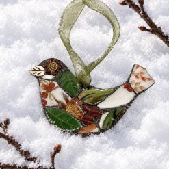 Ceramic hanging bird ornament