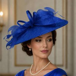 Elegance Collection occasion hattinator on band in cobalt blue