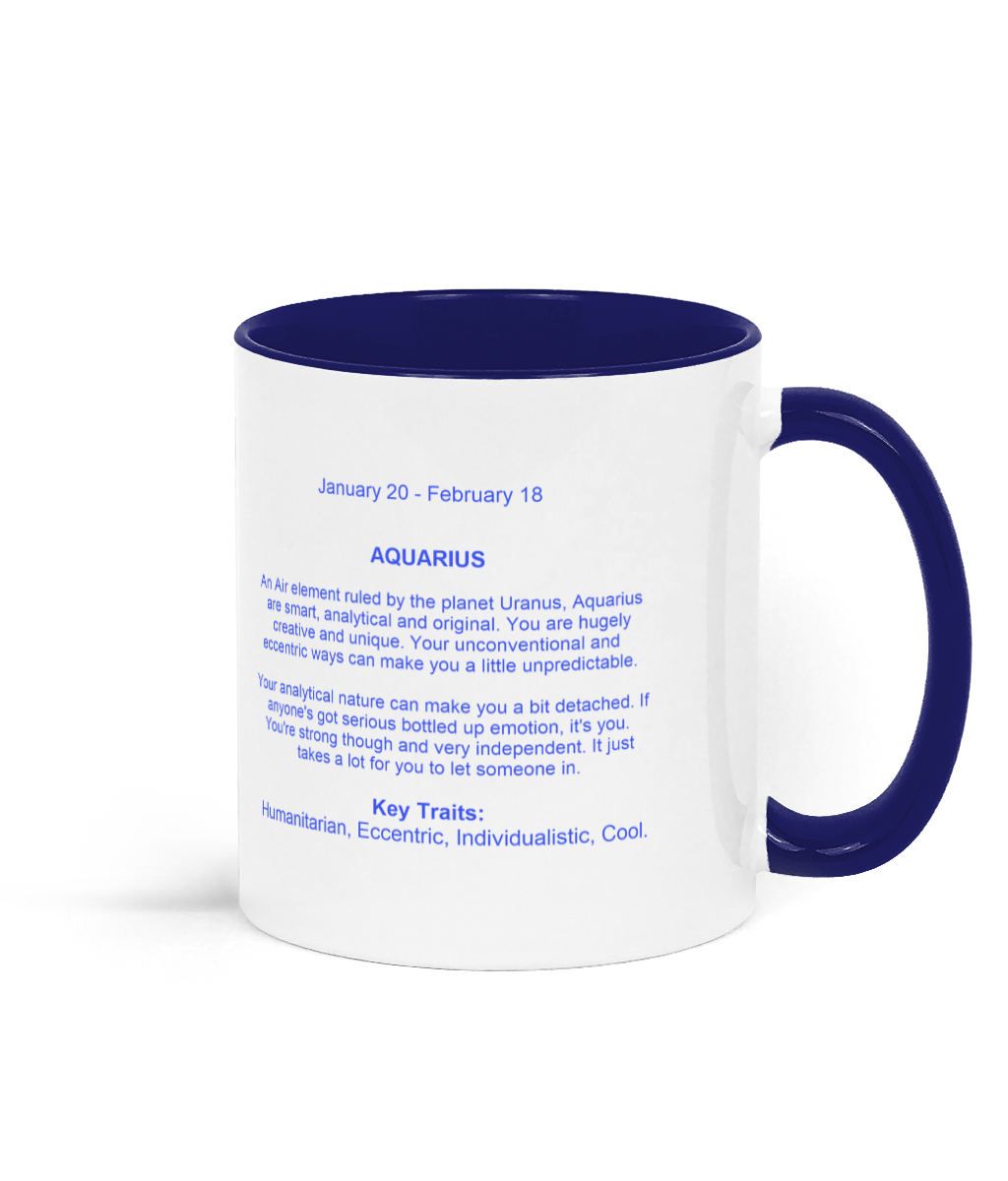 Aquarius, Astrology Coffee Mug - Blue and White Aquarius, Astrology Coffee Mug - Blue and White