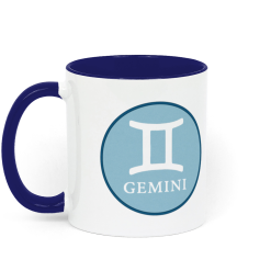 Aquarius, Astrology Coffee Mug - Blue and White