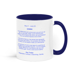 Gemini, Astrology Coffee Mug - Blue and White 1 Gemini, Astrology Coffee Mug - Blue and White 1