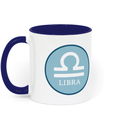Aquarius, Astrology Coffee Mug - Blue and White