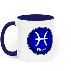 Aquarius, Astrology Coffee Mug - Blue and White