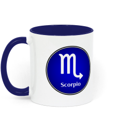 Aquarius, Astrology Coffee Mug - Blue and White