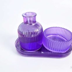 Bottle & trinket set - purple resin