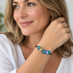 Bracelet - Black/ Bead Charms