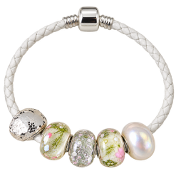 Bracelet - White/ Bead Charms 1 Bracelet - White/ Bead Charms 1