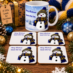 Christmas Personalised Leeds Mug & Coaster Set