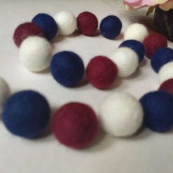 Felt Ball Garland, Vintage Union Jack, Handmade Decoration
