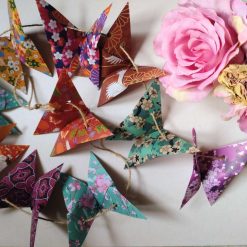 Origami Butterfly Garland, 180cm, Eclectic Bohemian Decor, Origami Paper, Natural Jute Twine.