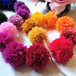 Wool Pompom Garland, Rainbow Colours, Eclectic Bohemian Interiors, Nursery Decor, 225cm