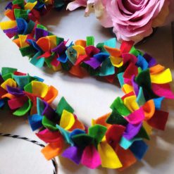 Felt Tinsel Garland, Confetti Bunting, Eclectic Bohemian Party Decor, Eco Christmas, 190cm.