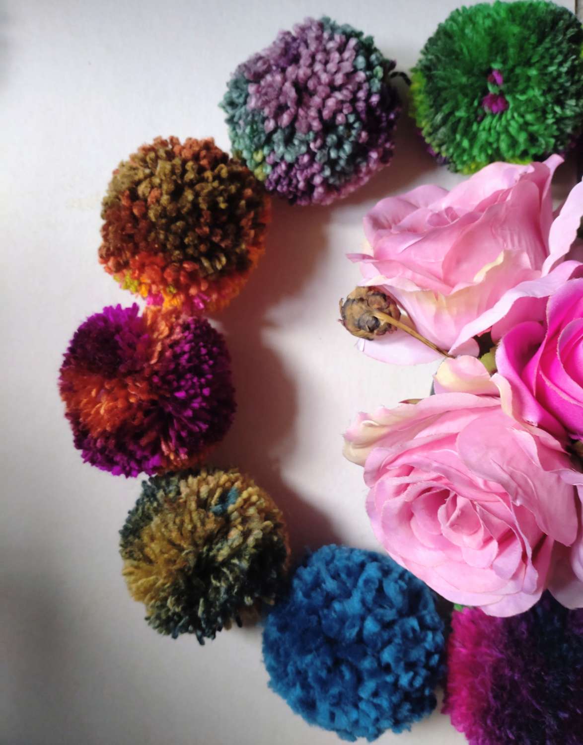 Wool Pompom Garland, Mixed Colours, Eclectic Bohemian Interiors, Nursery Decor. Wool Pompom Garland, Mixed Colours, Eclectic Bohemian Interiors, Nursery Decor.