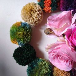 Wool Pompom Garland, Mixed Colours, Eclectic Bohemian Interiors, Nursery Decor. 3 Wool Pompom Garland, Mixed Colours, Eclectic Bohemian Interiors, Nursery Decor. 3
