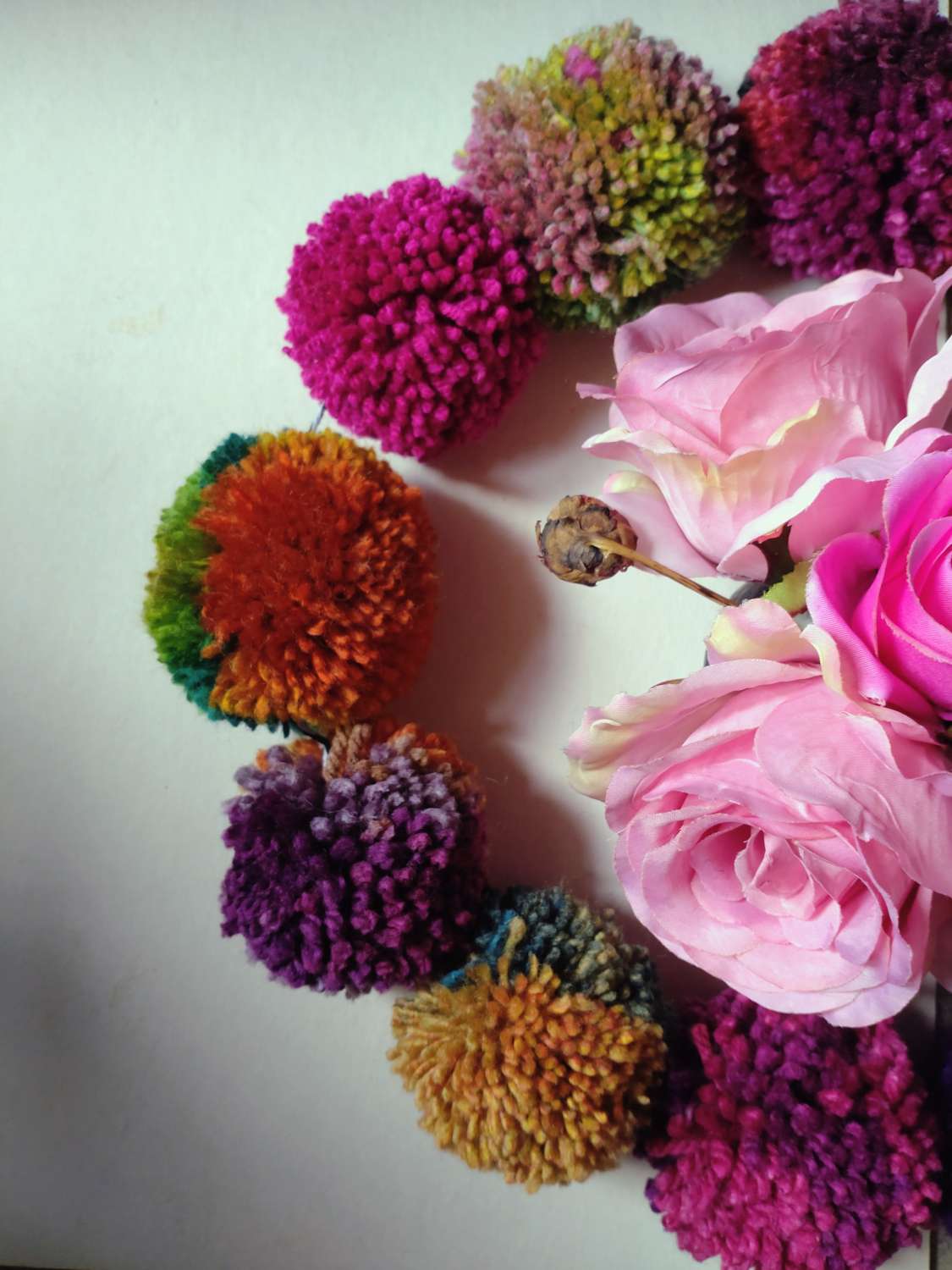 Wool Pompom Garland, Mixed Colours, Eclectic Bohemian Interiors, Nursery Decor. Wool Pompom Garland, Mixed Colours, Eclectic Bohemian Interiors, Nursery Decor.