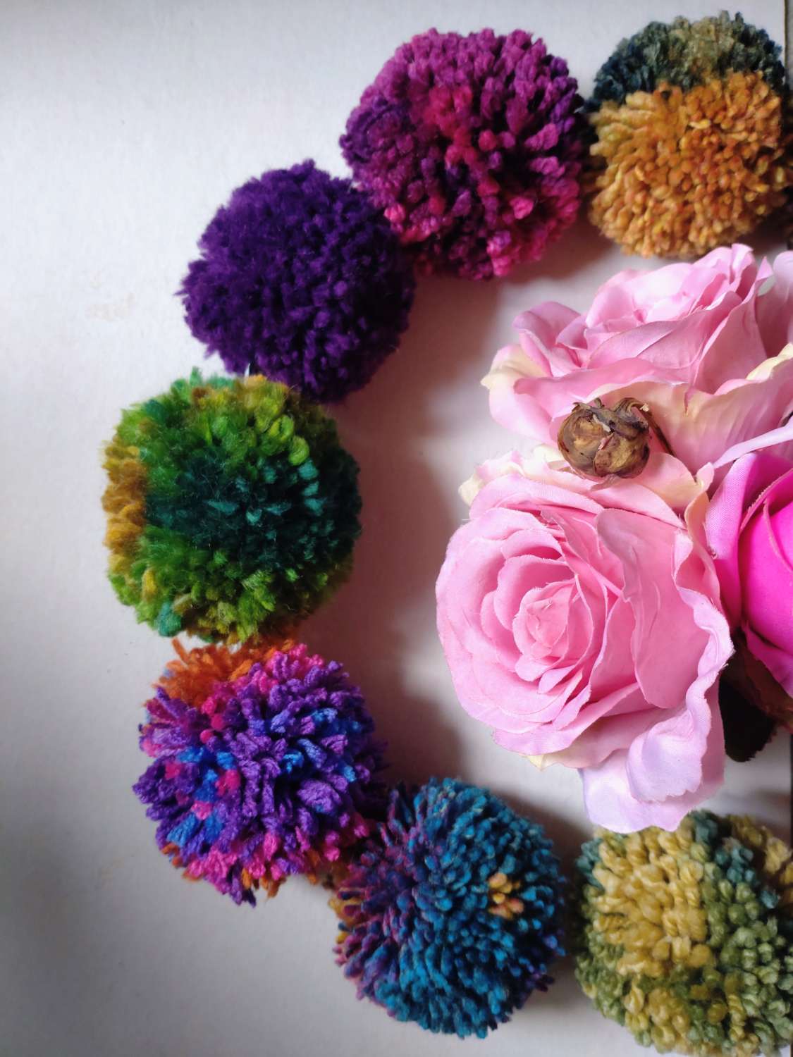 Wool Pompom Garland, Mixed Colours, Eclectic Bohemian Interiors, Nursery Decor. Wool Pompom Garland, Mixed Colours, Eclectic Bohemian Interiors, Nursery Decor.