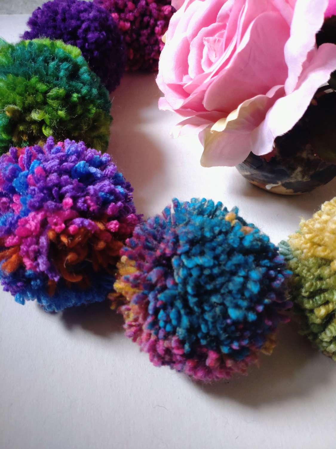 Wool Pompom Garland, Mixed Colours, Eclectic Bohemian Interiors, Nursery Decor. Wool Pompom Garland, Mixed Colours, Eclectic Bohemian Interiors, Nursery Decor.