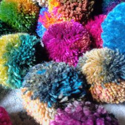 Wool Pompom Garland, Mixed Colours, Eclectic Bohemian Interiors, Nursery Decor. 8 Wool Pompom Garland, Mixed Colours, Eclectic Bohemian Interiors, Nursery Decor. 8