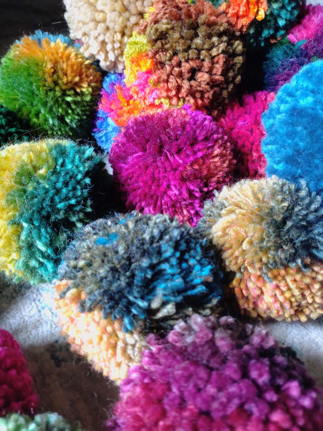 Wool Pompom Garland, Mixed Colours, Eclectic Bohemian Interiors, Nursery Decor. Wool Pompom Garland, Mixed Colours, Eclectic Bohemian Interiors, Nursery Decor.