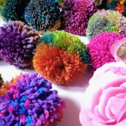 Wool Pompom Garland, Mixed Colours, Eclectic Bohemian Interiors, Nursery Decor. 9 Wool Pompom Garland, Mixed Colours, Eclectic Bohemian Interiors, Nursery Decor. 9