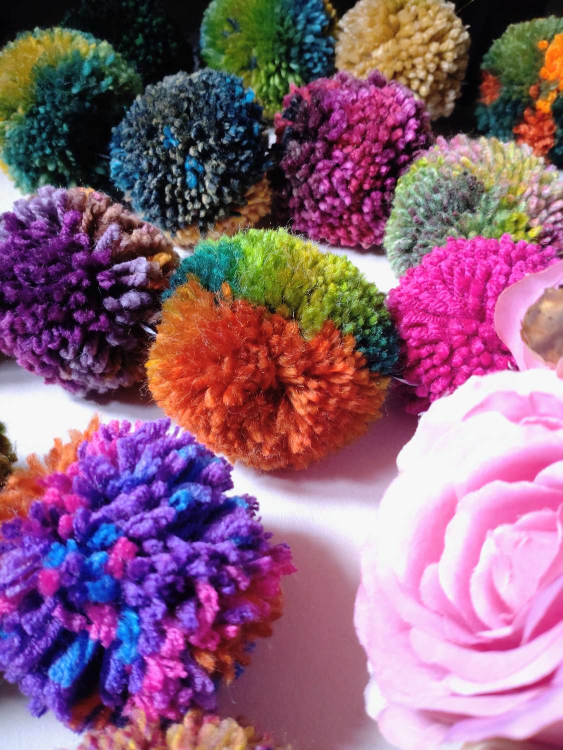 Wool Pompom Garland, Mixed Colours, Eclectic Bohemian Interiors, Nursery Decor. Wool Pompom Garland, Mixed Colours, Eclectic Bohemian Interiors, Nursery Decor.