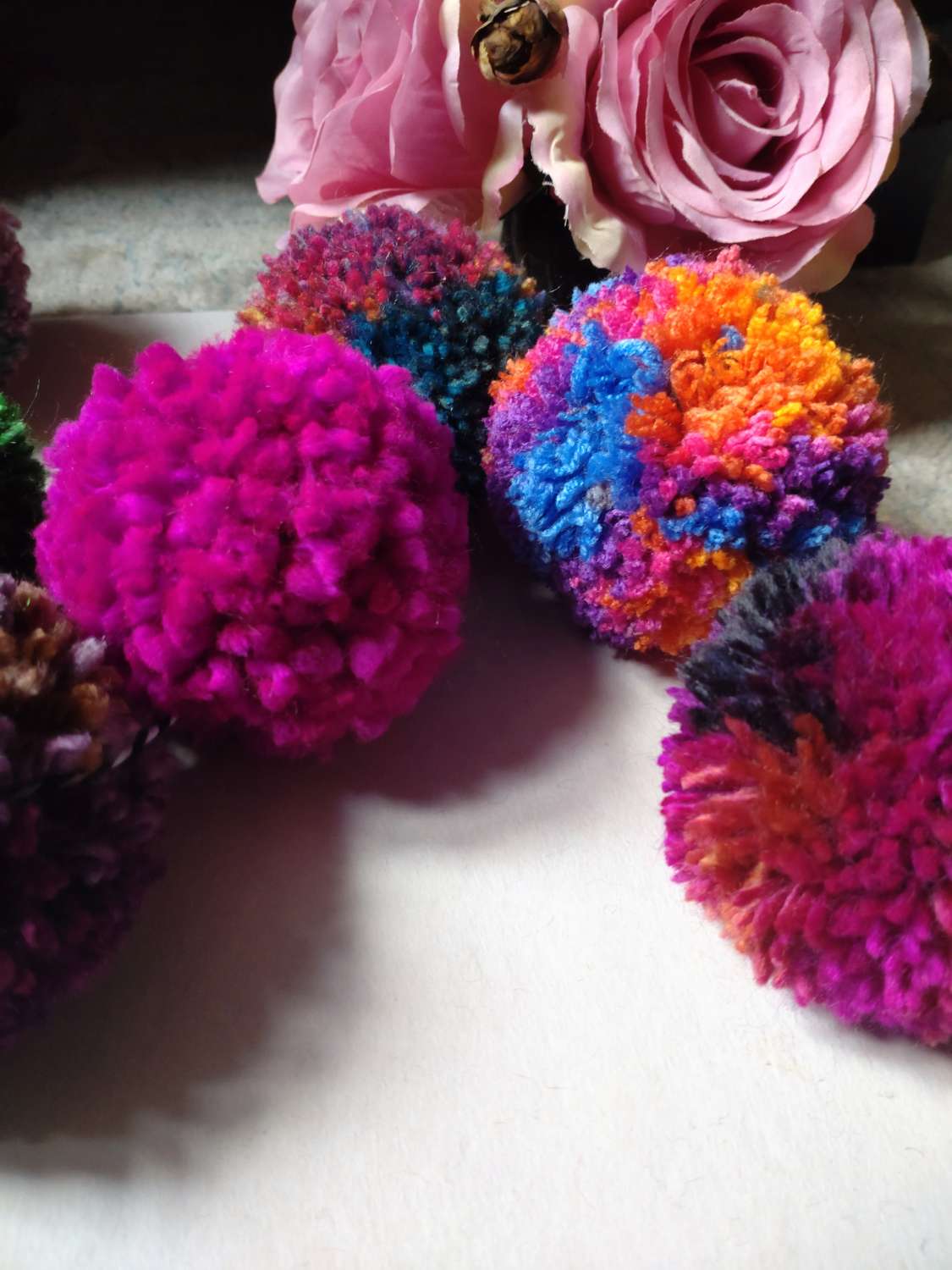 Wool Pompom Garland, Mixed Colours, Eclectic Bohemian Interiors, Nursery Decor. Wool Pompom Garland, Mixed Colours, Eclectic Bohemian Interiors, Nursery Decor.