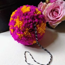 Large Hanging Pompom Decoration, Fluffy Pompom Bauble, 13cm, Fibre Art.