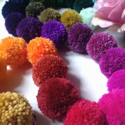 Wool Pompom Garland, 400cm, Colourful Boho Decor, Eclectic, Maximalism Interiors.