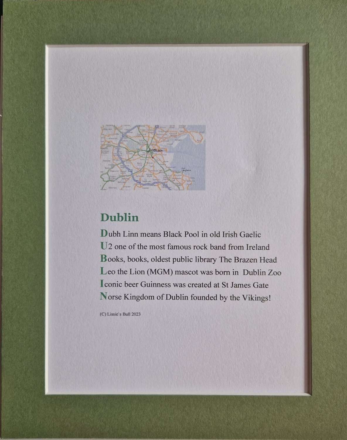 Dublin green Place name Poems 3