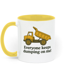 Backhoeing, We Dig It Coffee Mug - Yellow and White