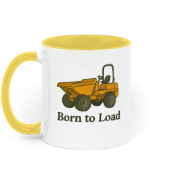 Backhoeing, We Dig It Coffee Mug - Yellow and White
