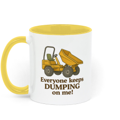 Backhoeing, We Dig It Coffee Mug - Yellow and White