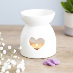 White Heart Shape Wax Melt Burner