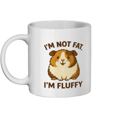 I'm Not Fat, I'm Fluffy Guinea Pig Coffee Mug - White