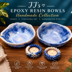 Green & White Christmas Epoxy Resin Bowl & Mini Vase Set