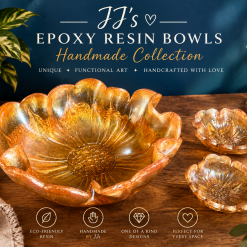 Beautiful Blue & White Epoxy Resin Food-Safe Serving Dish