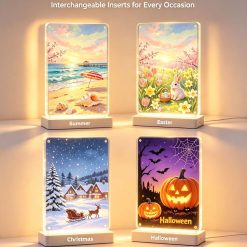 Seasonal LED Acrylic Lamp Set - Interchangeable Inserts