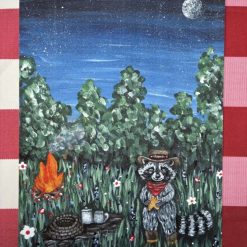 Raccoon Cowboy Art Print A4 A5