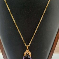 Purple gem'd gold necklace
