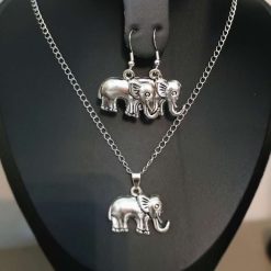 Silver elephant necklace