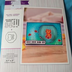 Cat and fish stamp and die set