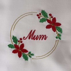 Personalised Embroidered Christmas Napkins Poinsettia 2