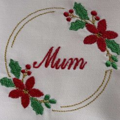 Personalised Embroidered Christmas Napkins Poinsettia 3