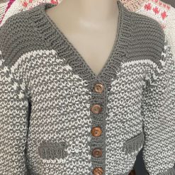 Cotton Aran textured cardigan