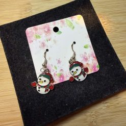 Christmas snowman earrings