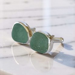 Silver Sea Glass Cufflinks