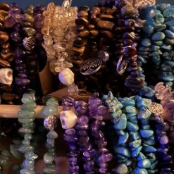 Mixed crystals elastic bracelet with charm 1