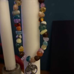 Mixed crystals elastic bracelet with charm 6