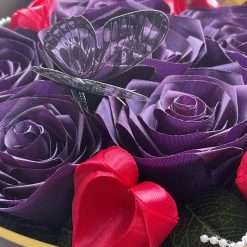 Vintage Satin Ribbon Rose Bouquet.